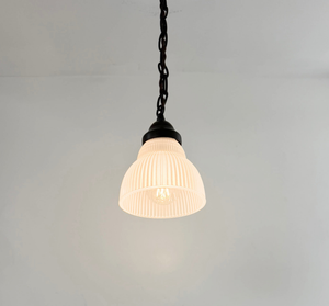 Farmhouse Light Frosted Ribbed Dome Pendant