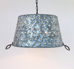 Oval Pierced Wash Tub Hanging Farmhouse Chandelier