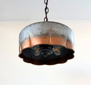 Old Barn Copper Band Galvanized Pendant Light