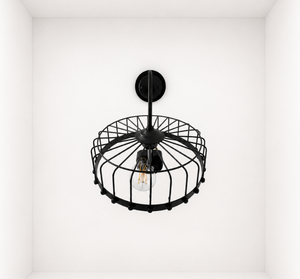 Rustic Industrial Cage Wall Sconce