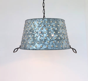 Oval Pierced Wash Tub Hanging Farmhouse Chandelier