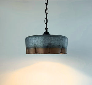 Old Barn Copper Band Galvanized Pendant Light