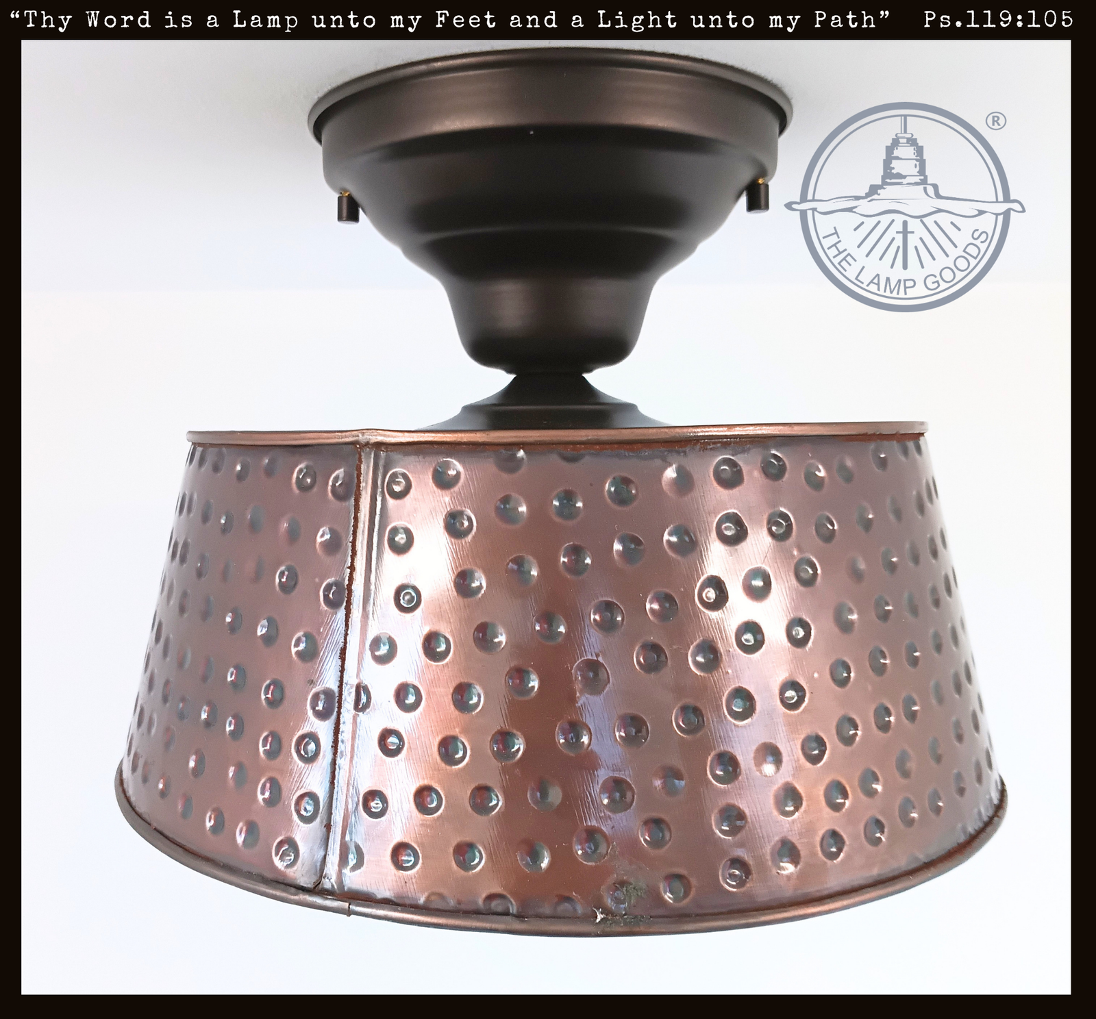 Hammered Copper 10" Ceiling Light