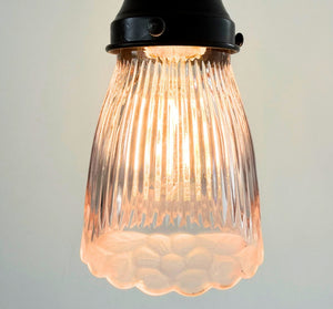 Lavender Ribbed Flower Glass Pendant - The Lamp Goods