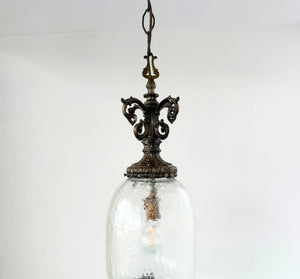 Victorian Crackle Glass Pendant Lantern