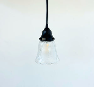 Frosted Leaf Embossed Clear Pendant Light