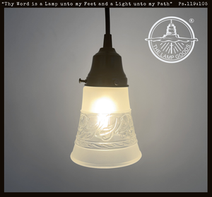 Clear Art Deco Band Frosted Pendant