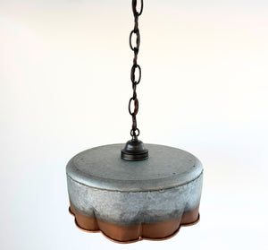 Old Barn Copper Band Galvanized Pendant Light