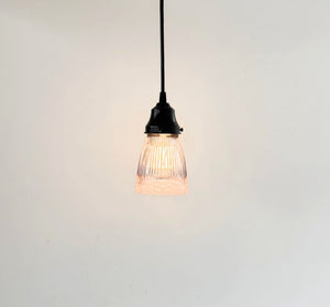 Lavender Ribbed Flower Glass Pendant - The Lamp Goods