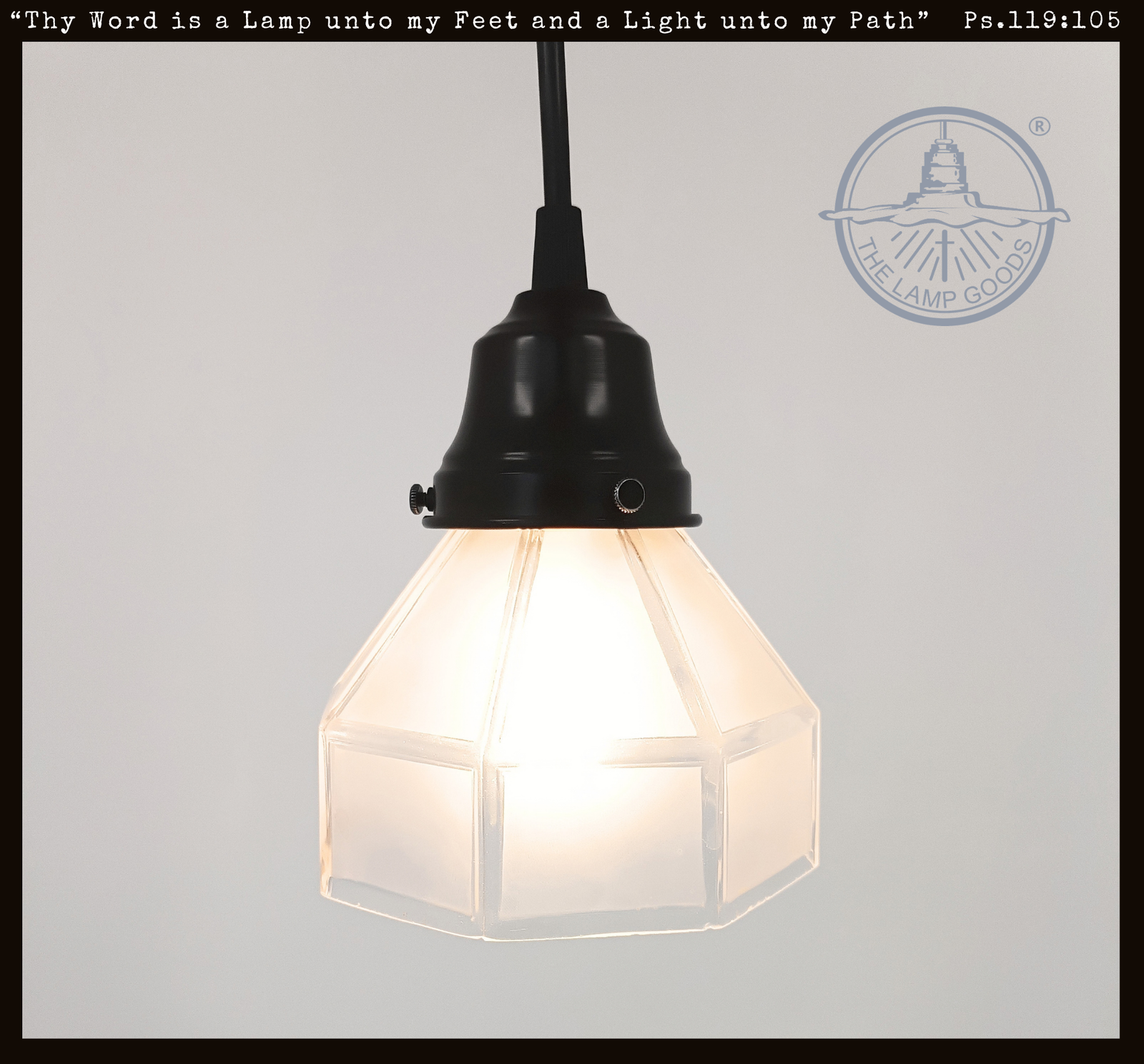 Frosted Panel Clear Rib Octagon Pendant - The Lamp Goods
