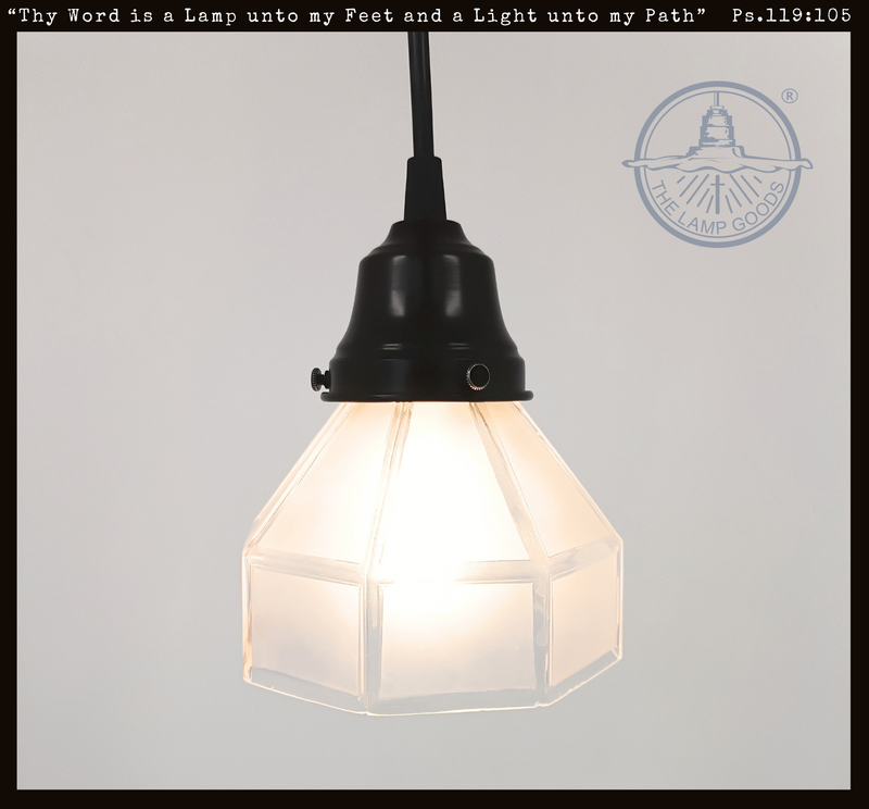 Frosted Panel Clear Rib Octagon Pendant