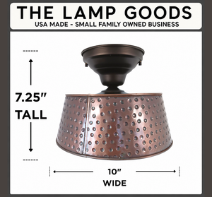 Hammered Copper 10" Ceiling Light