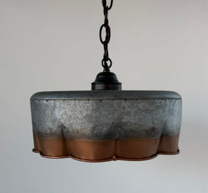 Old Barn Copper Band Galvanized Pendant Light