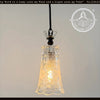 Etched Floral Scrollwork Vintage Glass Pendant Light