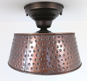 Hammered Copper 10" Ceiling Light
