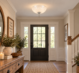 White Floral Leaf Dome Ceiling Light
