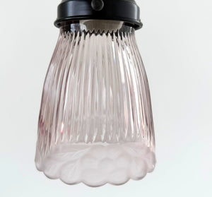 Lavender Ribbed Flower Glass Pendant - The Lamp Goods