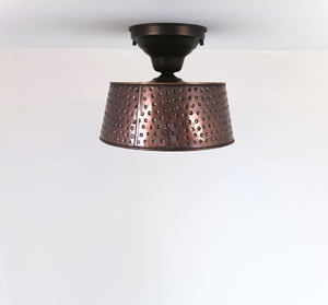 Hammered Copper 10" Ceiling Light