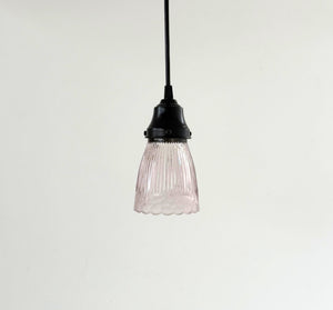 Lavender Ribbed Flower Glass Pendant - The Lamp Goods
