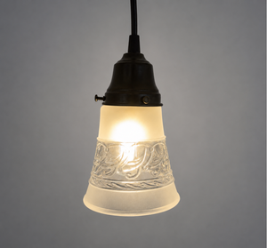 Clear Art Deco Band Frosted Pendant