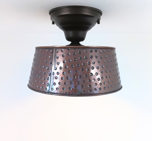 Hammered Copper 10" Ceiling Light