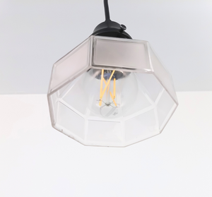 Frosted Panel Clear Rib Octagon Pendant