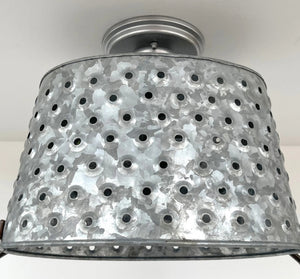 OVAL Pierced Wash Tub Ceiling Light Fixture