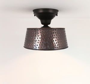 Hammered Copper 10" Ceiling Light