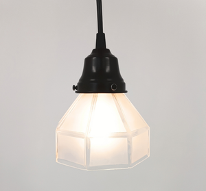 Frosted Panel Clear Rib Octagon Pendant