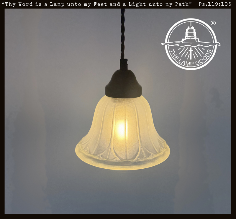 Wide Flare Frosted Bell Iridescent Bubble Pendant