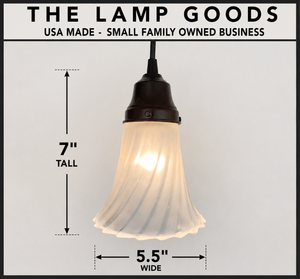Vintage Frosted Spiral Pendant Light - The Lamp Goods