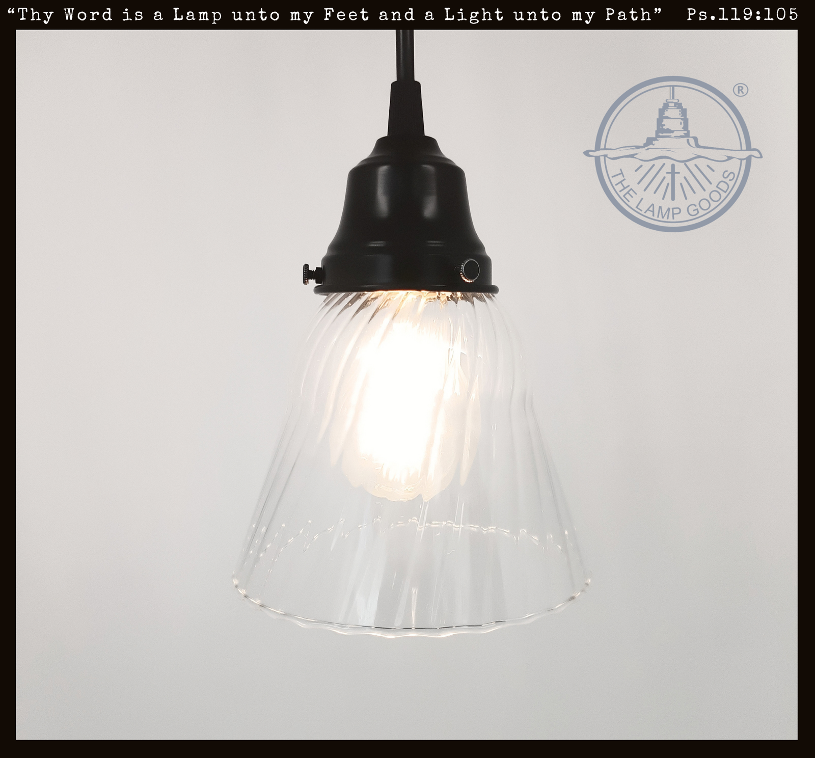 Delicate Simple Swirl Clear Glass Pendant - The Lamp Goods