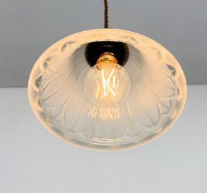 Wide Flare Frosted Bell Iridescent Bubble Pendant
