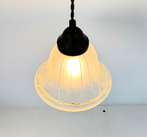Wide Flare Frosted Bell Iridescent Bubble Pendant