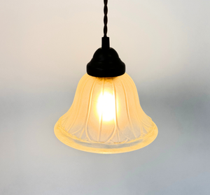 Wide Flare Frosted Bell Iridescent Bubble Pendant