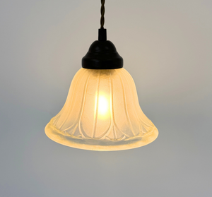 Wide Flare Frosted Bell Iridescent Bubble Pendant