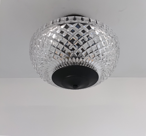 Heavy Pressed Diamond Antique Glass Ceiling Light