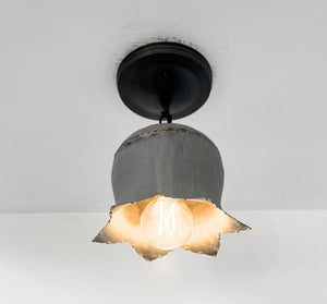 Lotus Galvanized Ceiling Light with Chain