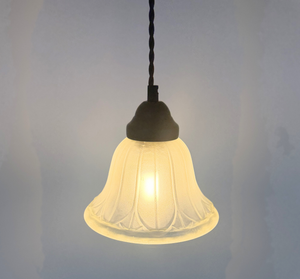 Wide Flare Frosted Bell Iridescent Bubble Pendant