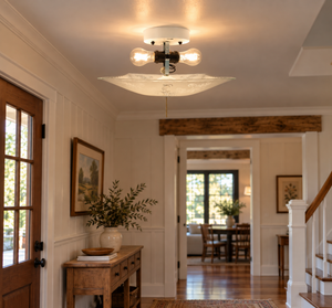Square Heavy Swirl Scroll Square Ceiling Light