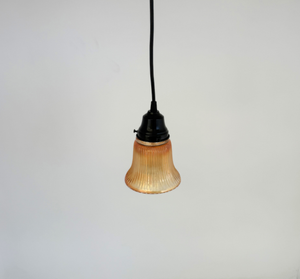 Deep Iridescent Amber Holophane Pendant