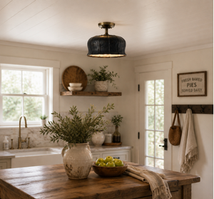 Cottage Forged Metal Ceiling Light
