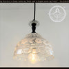 Vintage Cut Crystal Floral Dome Pendant Light
