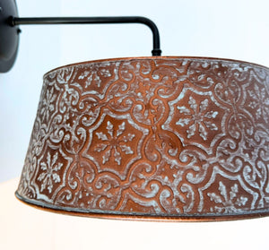 Ornate Copper Custom 90 Degree Arm Wall Sconce - The Lamp Goods