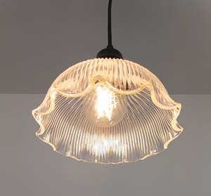Rare Vintage Holophane Ruffle Dome Pendant