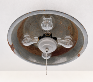 Antique FARMHOUSE GRANITEWARE Pan Ceiling Light