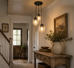 Acorn Glass Pendant Light Chandelier Trio