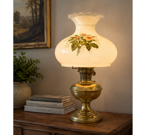 Aladdin "Gone With The Wind" Victorian Milk Glass Lamp - The Lamp Goods