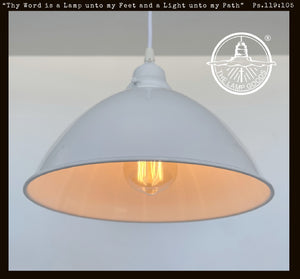 All Large White Enamel Farmhouse Pendant Light