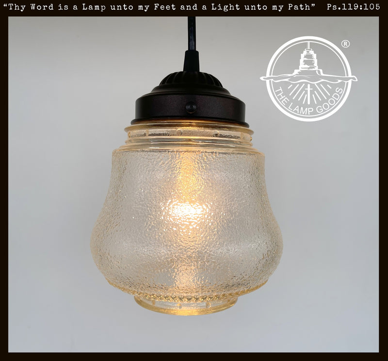 Amber Antique 1960's Glass PENDANT Light - The Lamp Goods